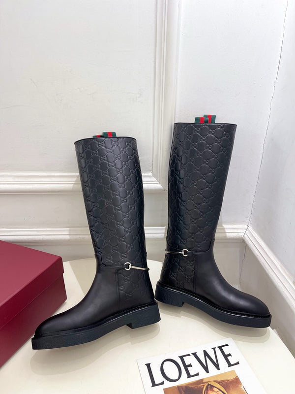 Gucci 25π¬π¬ Horsebit Detail Logo Black Calfskin 435373