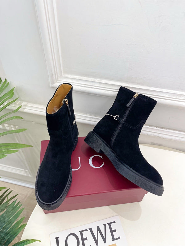 Gucci 25π¬π¬ horsebit ankle boots black suede 435374