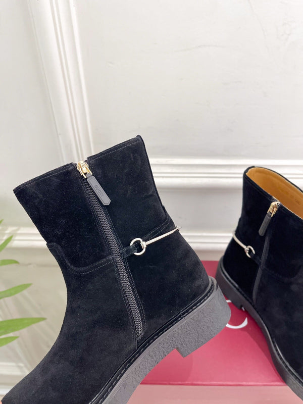 Gucci 25π¬π¬ horsebit ankle boots black suede 435374
