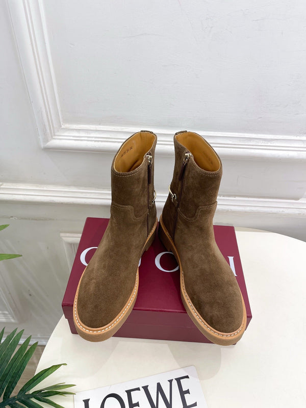 Gucci 25π¬π¬ horsebit ankle boots chestnut brown suede 435376