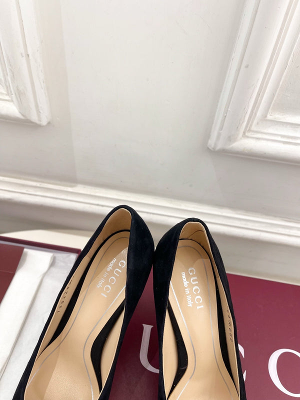 GG 26 High-Heeled 85 Pumps Black Suede 587074
