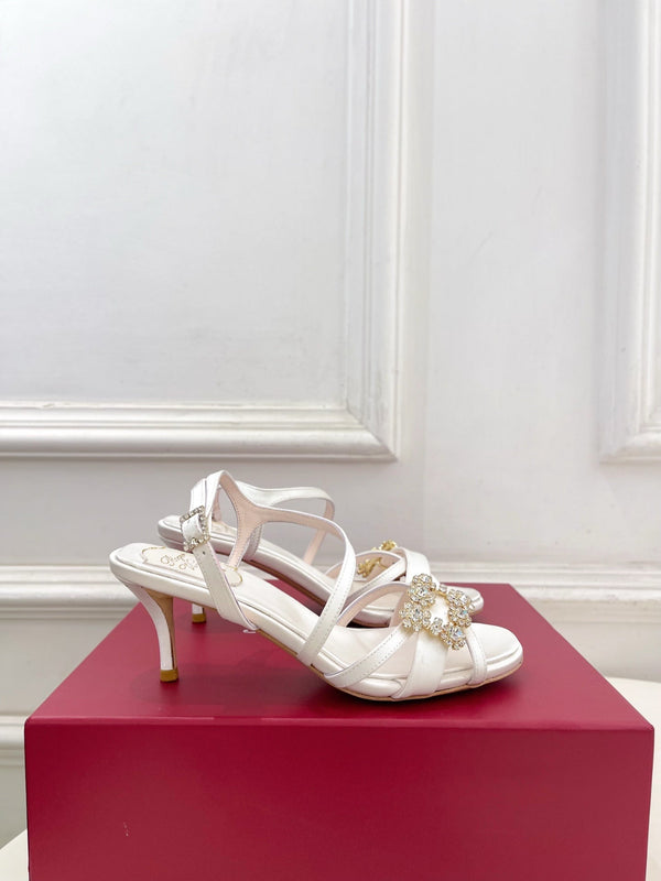 RV Efflorescence Sandals 6.5cm White Satin 631970