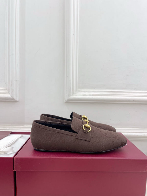 GG 26s Loafer With Horsebit Brown Canvas 640286