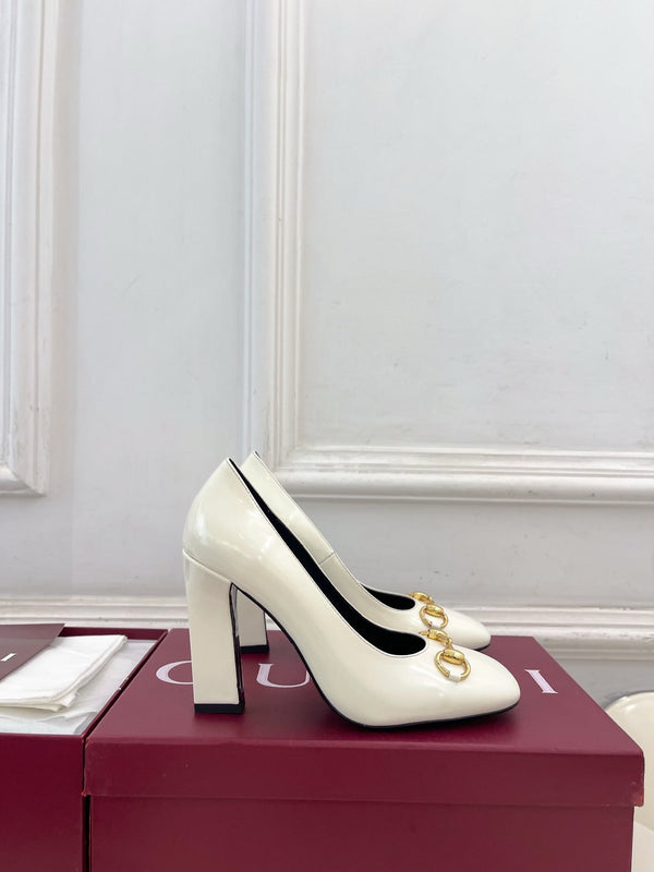 GG 26s Signora Pump 10cm White Leather 640301