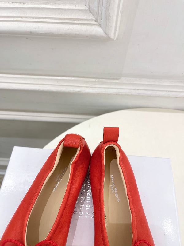 MM 26s Tabi Ballet Flats Red Lambskin 947490