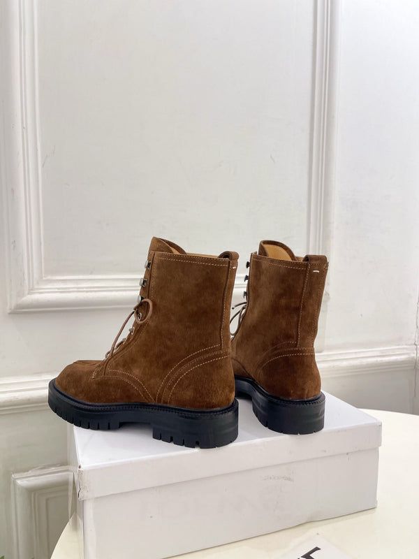 MM Tabi Lace Up Boots Tan Suede 112265