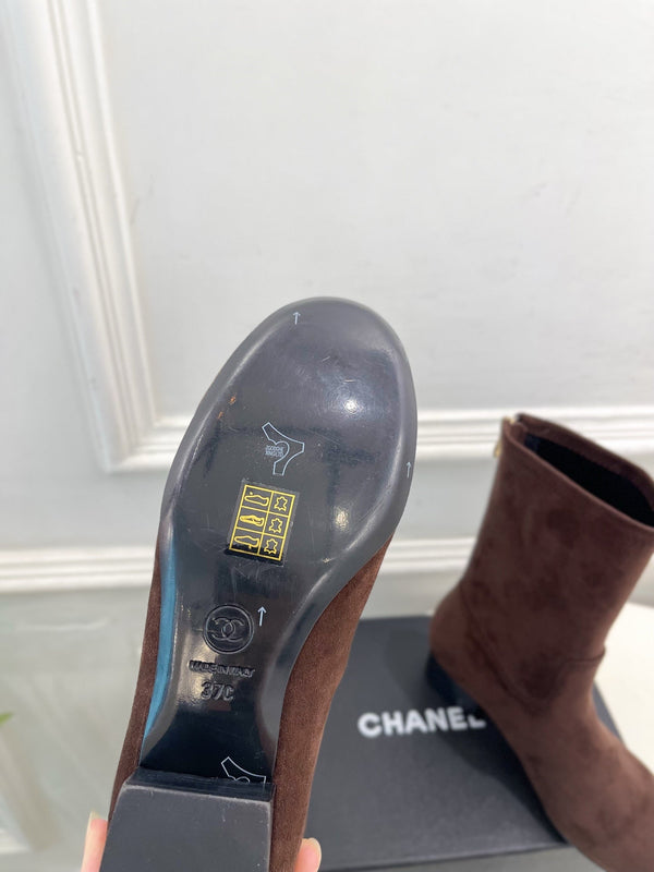 CC 26S Logo Botines 4cm Brown Suede 111848