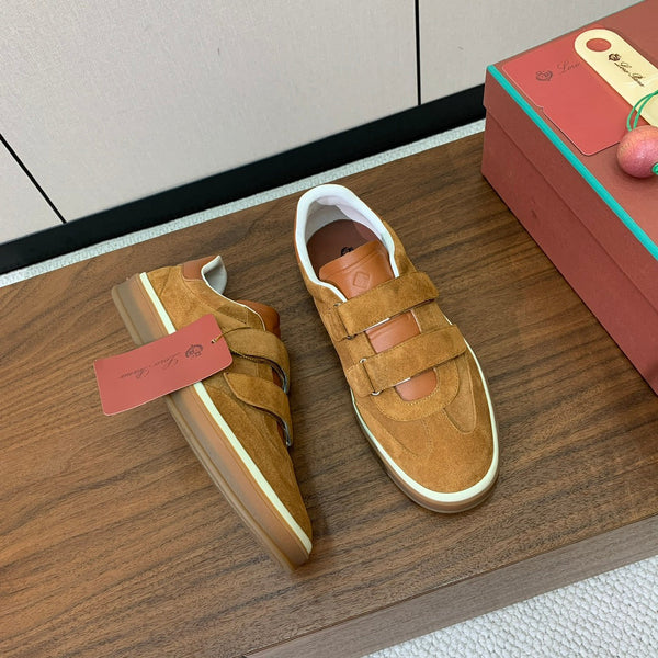 LP 26SS Velcro-strap Men Sneaker Camel Suede Leather 606507