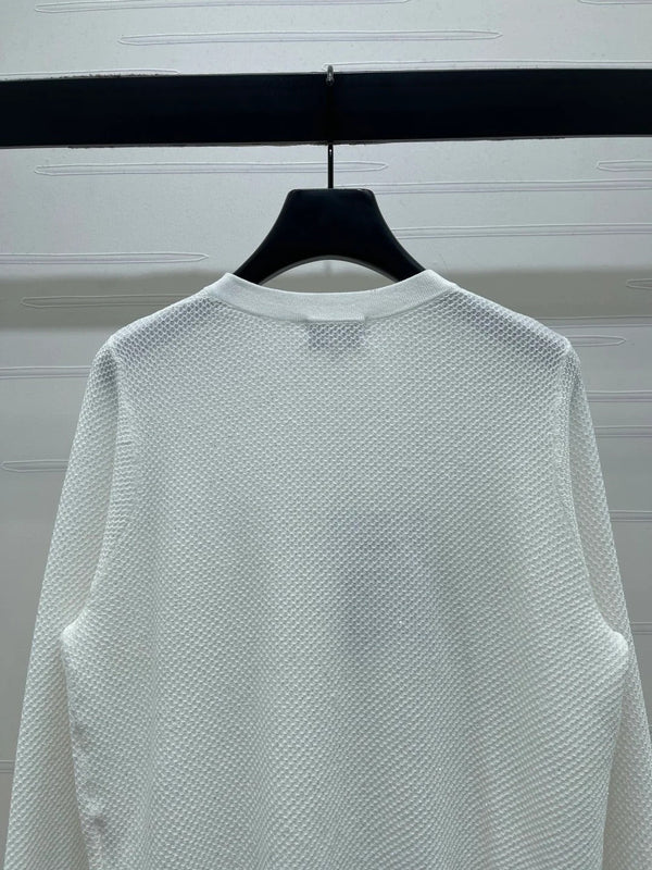 Chanel 2026 Sequined Crew Neck Knit Cardigan Silk Wool