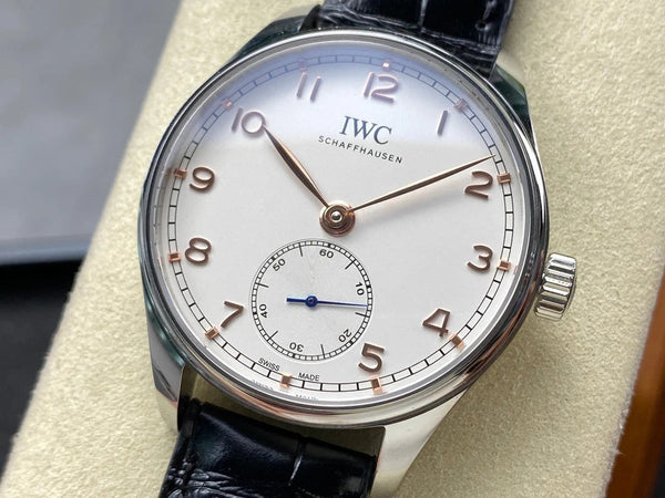 IWC Portuguese 40.4mm White Dial Steel Case Pink Gold Numerals
