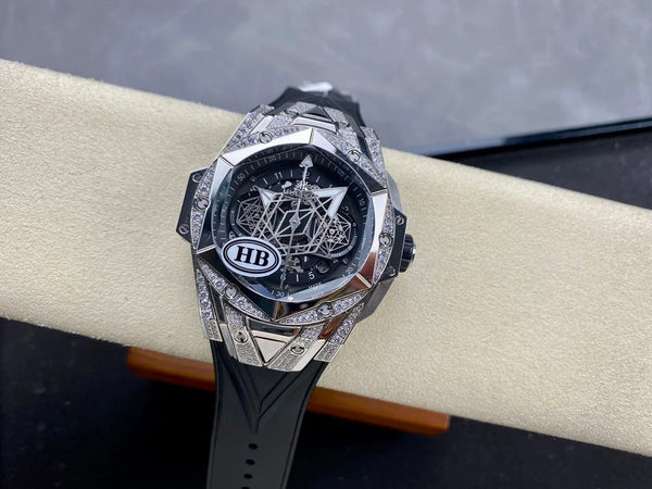 Hublot Big Bang Sang Bleu II Titanium Black Pavé 45mm Watch