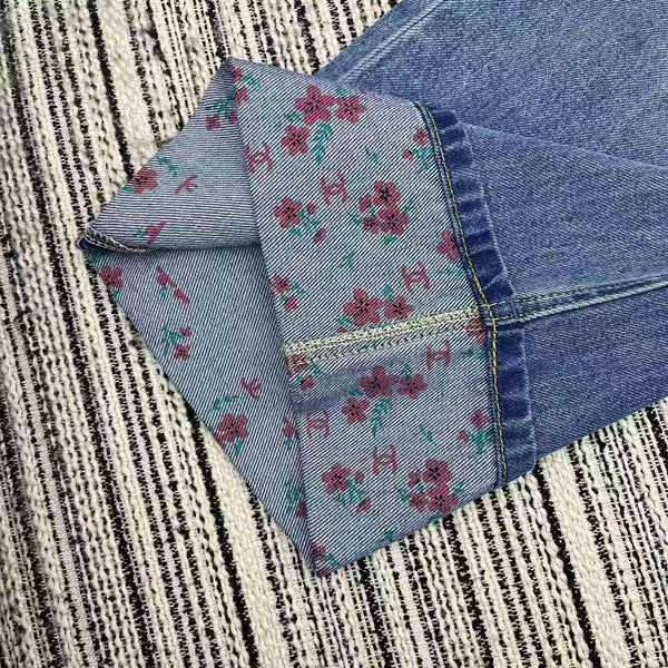 Chanel 2026 Jean With Floral Embroidered Pattern Blue Cotton 358658