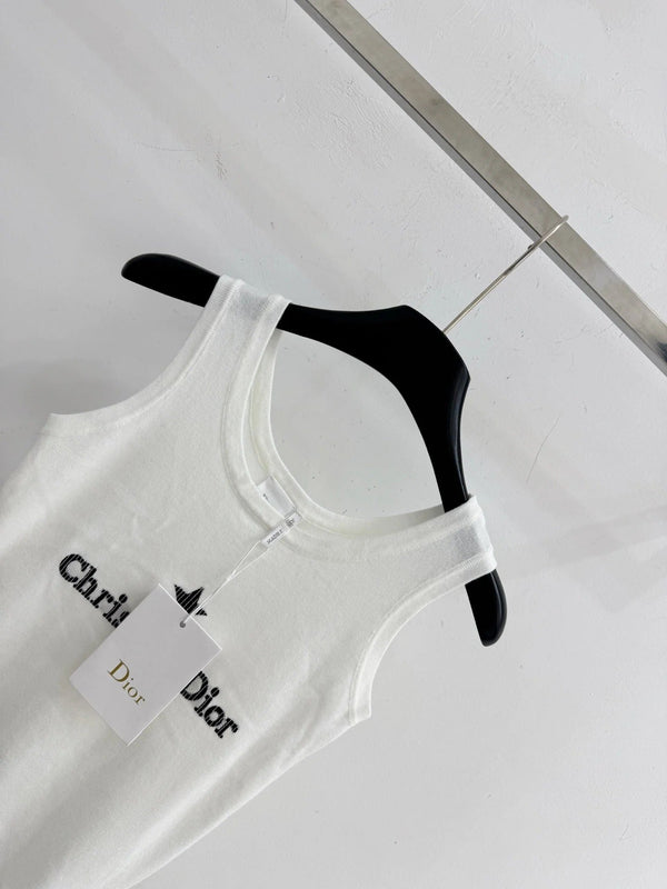 CD 2026 Letter Star Slim Fit Knit Vest Wool 516712