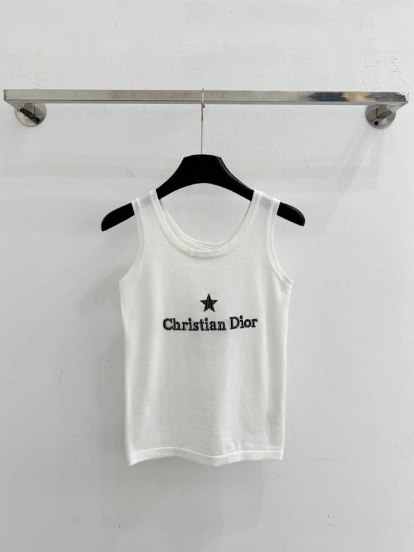 CD 2026 Letter Star Slim Fit Knit Vest Wool 516712