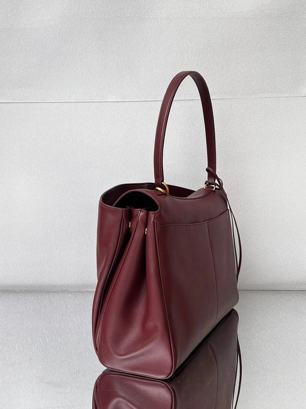 Balenciaga Large Bag 40 Burgyndy Calfskin Gold Hardware