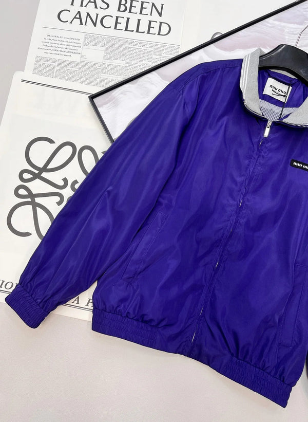 Miumiu 2026 Jacket Blue Nylon Polyester