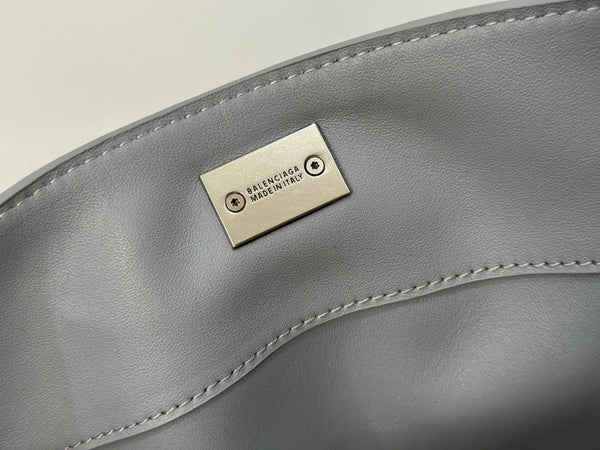 Balenciaga Small Bag 29 Gray Calfskin Sliver Hardware