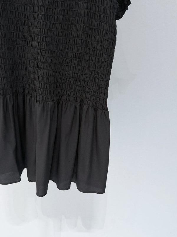 Miumiu 2026 Georgette Mini-dress Black Elastane Silk