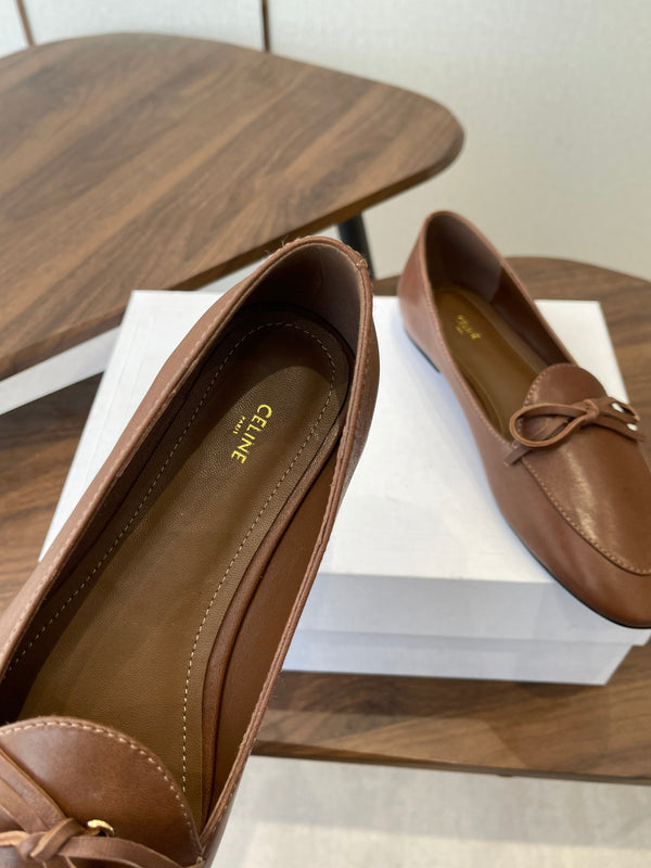 Celine 26 Loafers Brown Sheepskin 624694