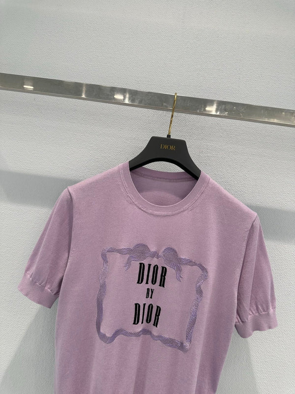 CD 2026 Short-sleeved T-shirt Purple Cotton 460281