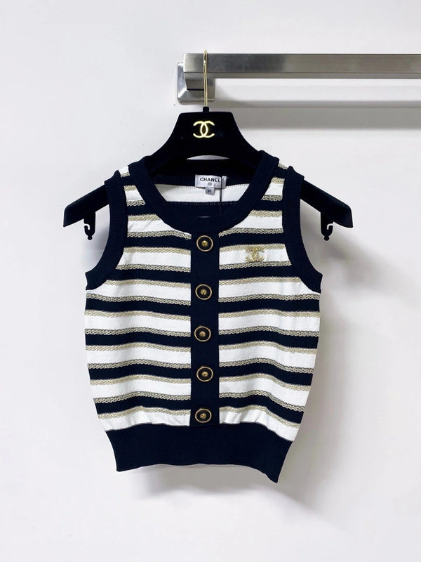 CC 2026 Striped Knit Vest Laine Wool 363124