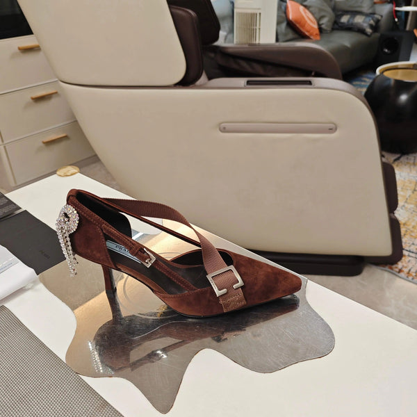 PRA 26S High Heel Pump 70 Brown Velvet 630563