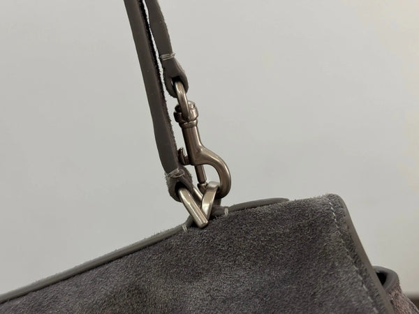 Balenciaga LargeBag 40 Olive Green Suede Sliver Hardware