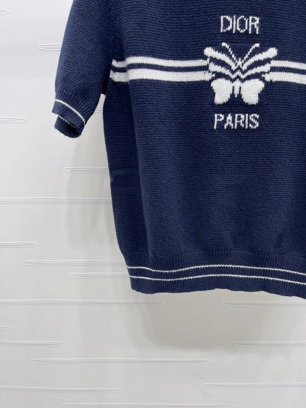 Dior 2026 Bow with Logo Short-Sleeve T-Shirt Wool