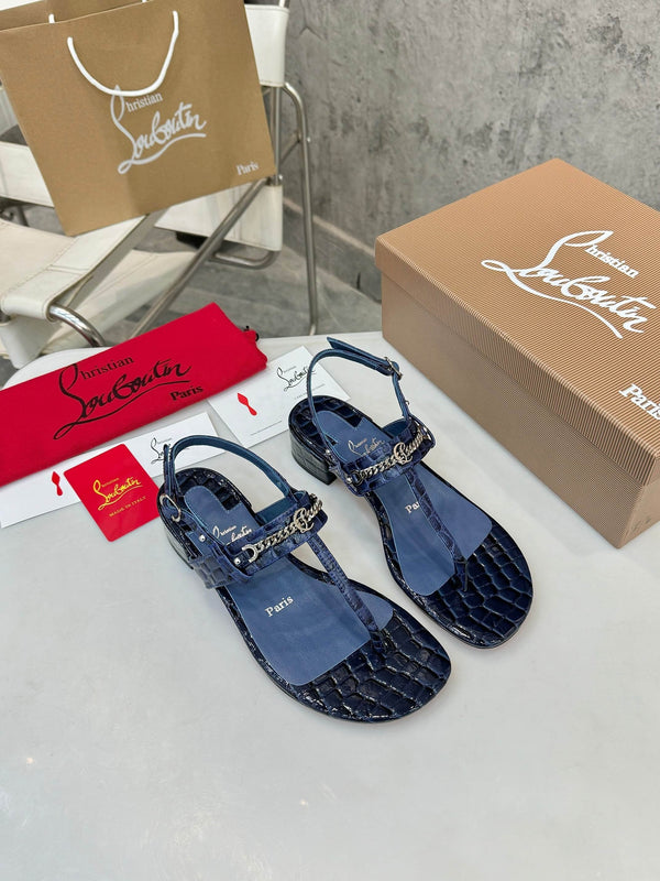 CL 2026 MJ Thong Sandals 25mm Croc-Effect Leather 780393