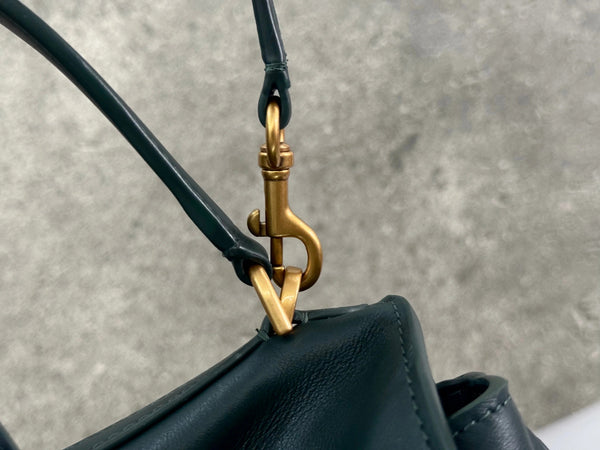 Balenciaga Mini Bag 22 Dark Green Calfskin Gold Hardware
