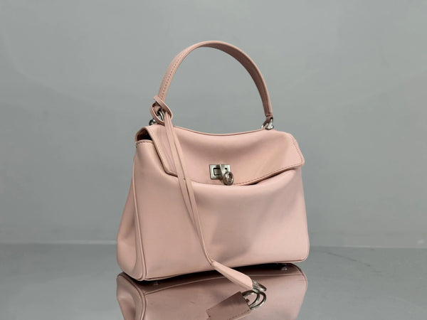 Balenciaga Mini Bag 22 Light Pink Calfskin Sliver Hardware