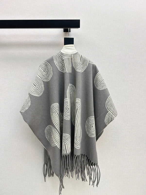 HERMES 25S JACQUARD CAPE COAT 320