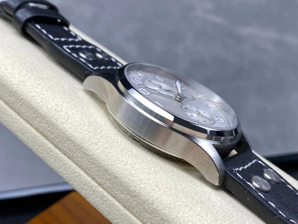 IWC Portuguese 42.4mm Cream Dial Steel Case Black Crocodile Leather Strap