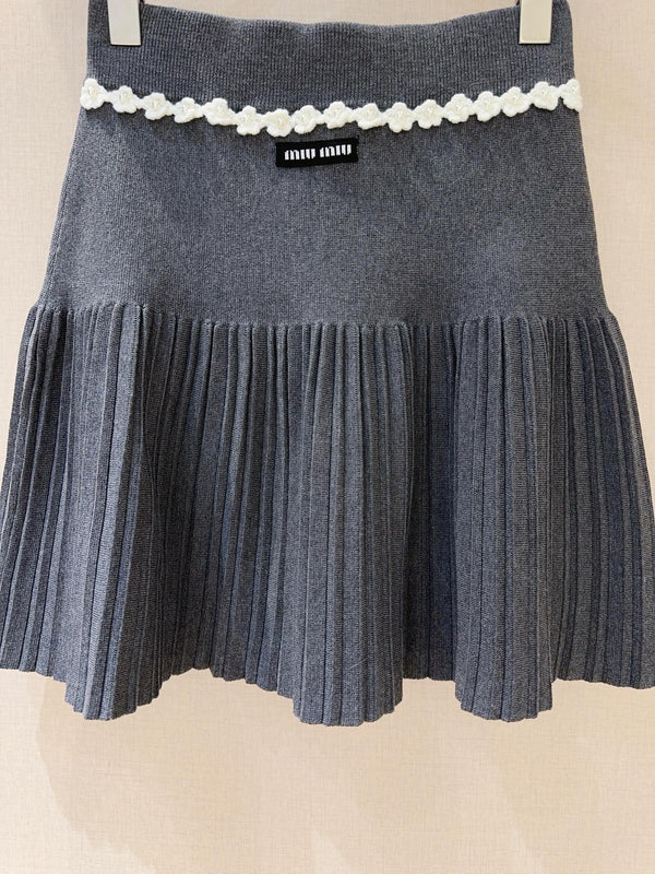 MIUMIU KNIT PLEATED SKIRT STYLE 803