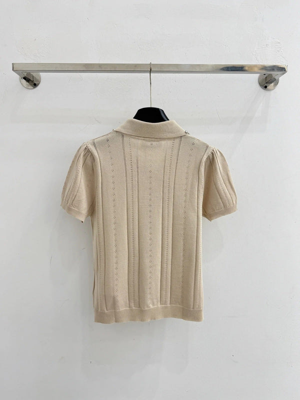 Miu 2026 Shirt With Rhinestone Embellishments Collar Wool 521193