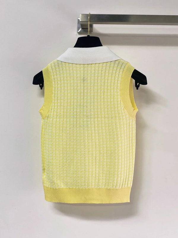 CC 2026 Sleeveless Polo Sweater Knit Vest Wool Laine 471900
