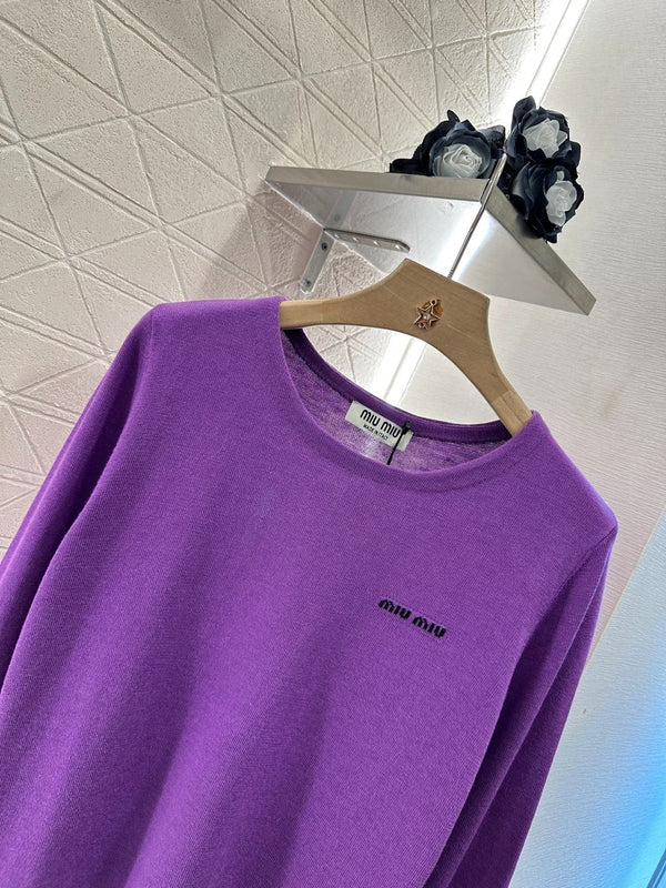 MIU 25S TEXT LOGO KNIT TOP 265531
