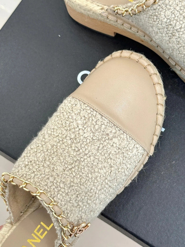 CC Mules 25ss 30 Mm In Beige Lambskin Mix Wool