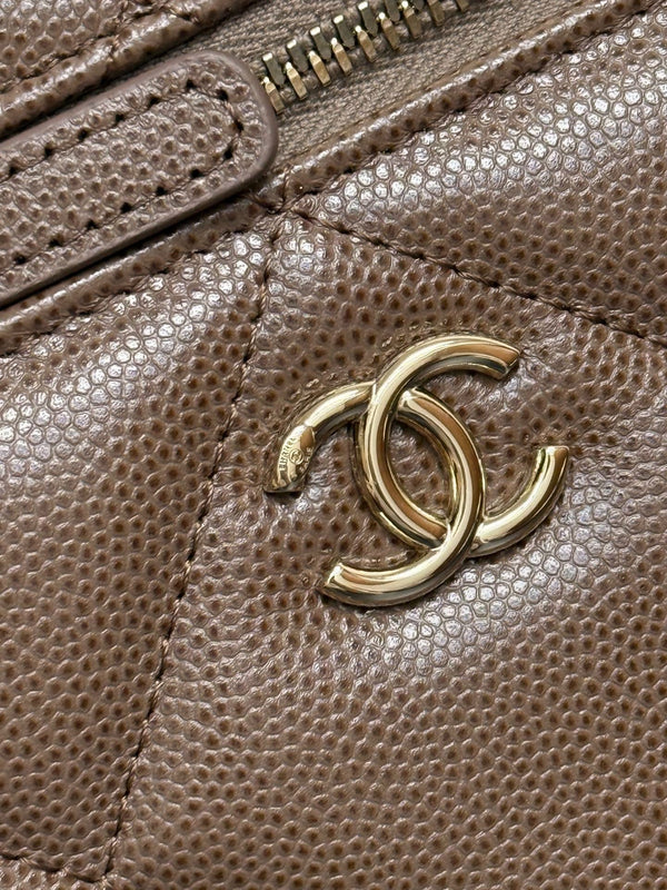 Chanel 2026 Vanity Bag Dark Brown Caviar Leather Gold Hardware