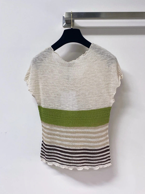 CC 2026 Knitted Short-Sleeved Top Flax Lelin 471725