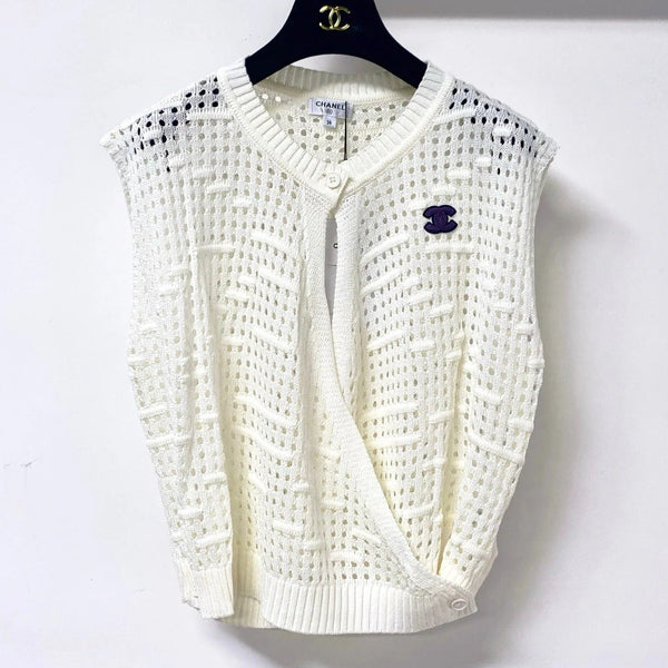 CC 2026 V-neck Crochet Knit Vest Acrylic 419420