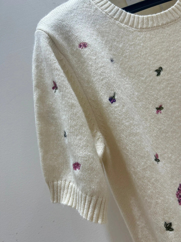 CD 2026 Flower T-shirt Cream Wool 535388