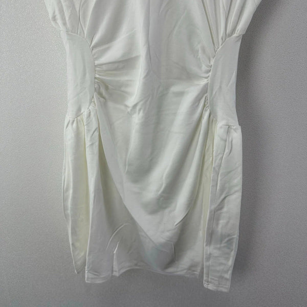 Miu 2026 Lace Short-sleeved Dress White Cotton 395700