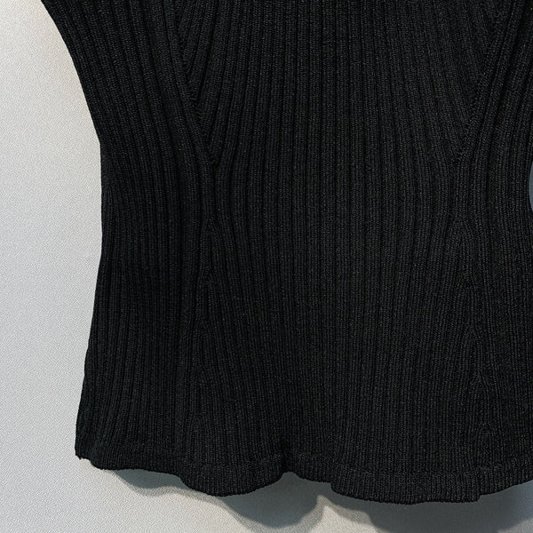 Chanel 2026 Knit Camisole White and Black Polyester Viscose