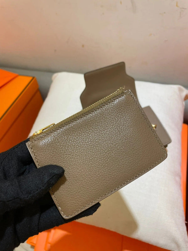 HM RoulisSlim Wallet 12.7 Taupe Calfskin Ghw