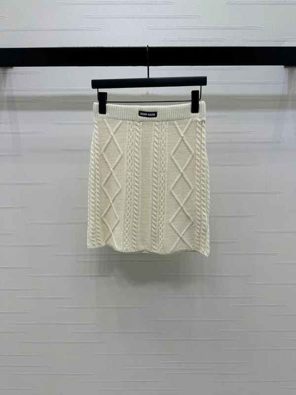 MIUMIU KNIT TOP AND SKIRT SET STYLE 751
