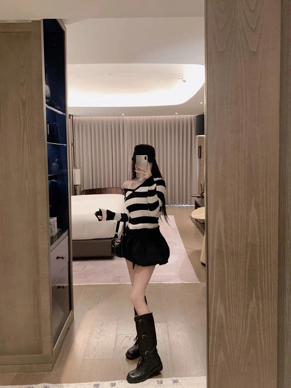 MIUMIU TOP AND SKIRT SET STYLE 444
