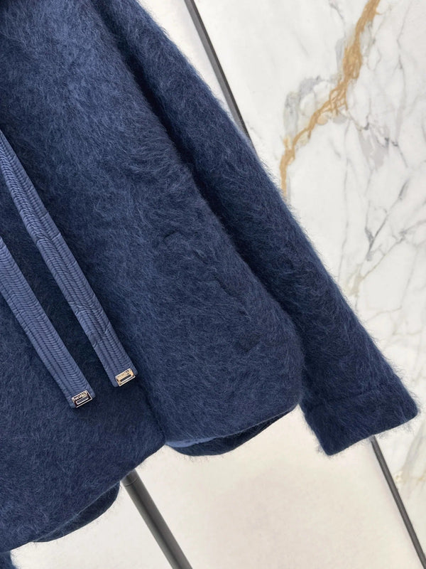MAX MARA 25S HOODED KNIT JACKET 107