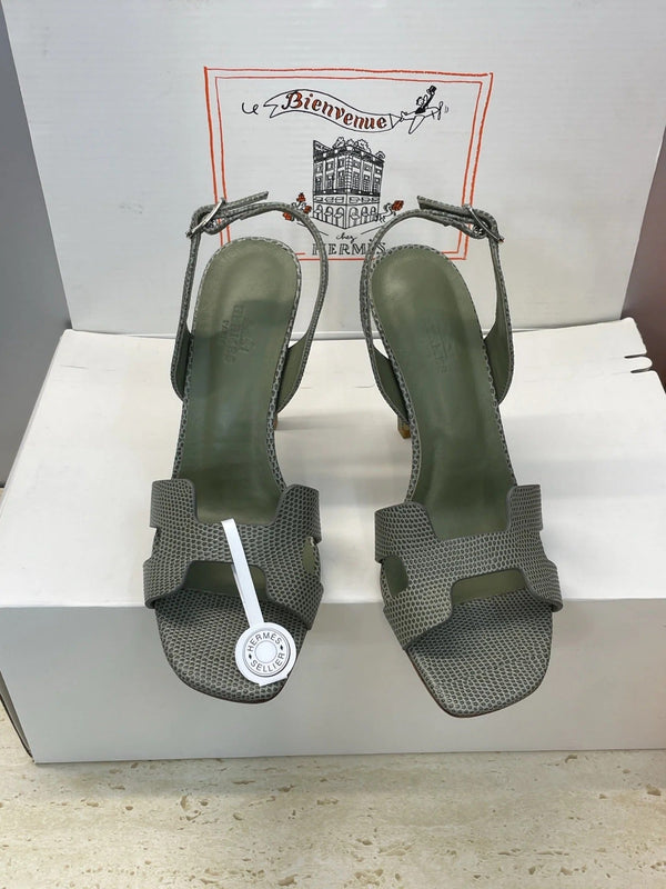 HM 26ss High Heel Sandals 105 Olive Green Cowhide 607113