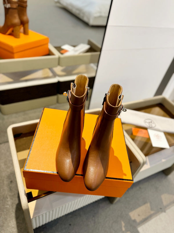 HM Saint Germain Ankle Boot 85mm Brown Cowhide 961645